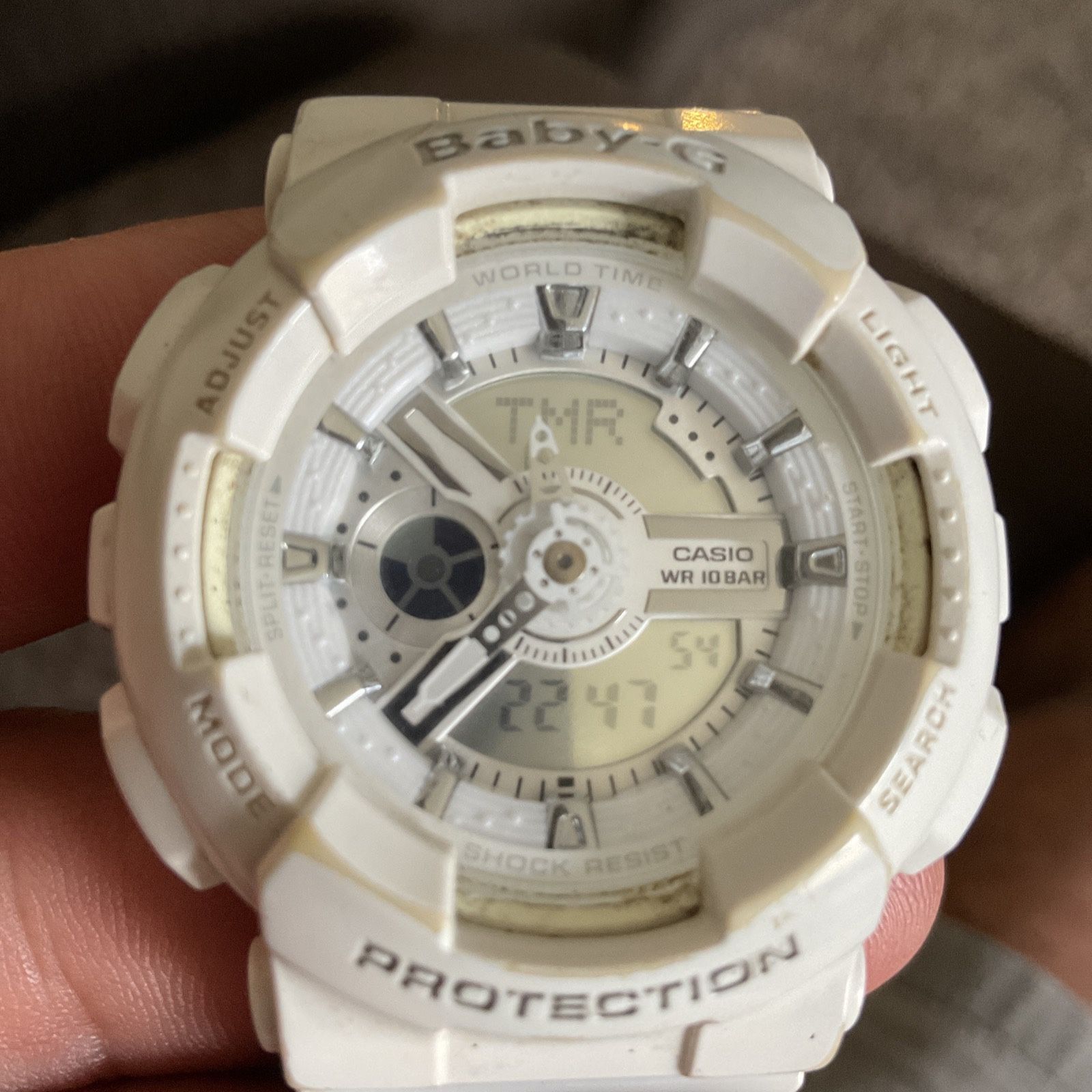 Casio Baby G Shock White Analog/Digital 5338 BA-110 Watch New Battery