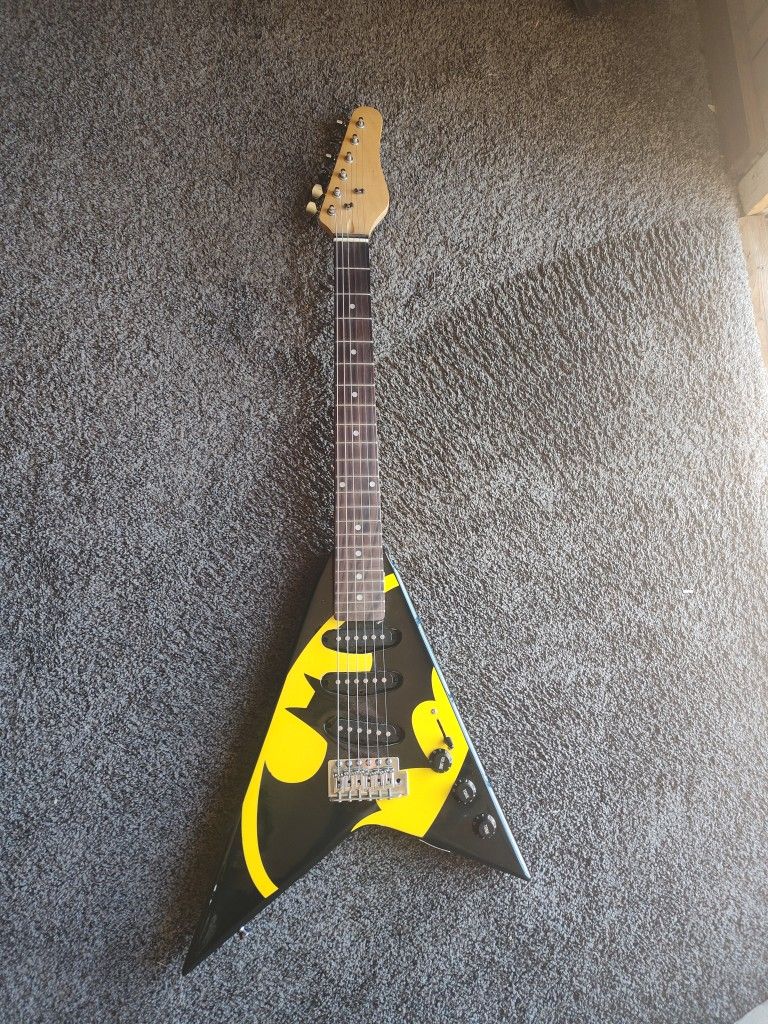 Flying V Custom Batman Electric Guitar