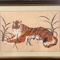 Loretta Burton Wenger, Tiger water color Original Painting And Signed.