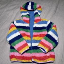 Mini Boden Rainbow Fleece Reversible Jacket 2-3Y 98cm