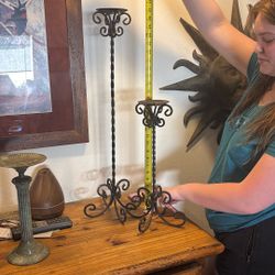 Tall Metal Pillar Candle Holders