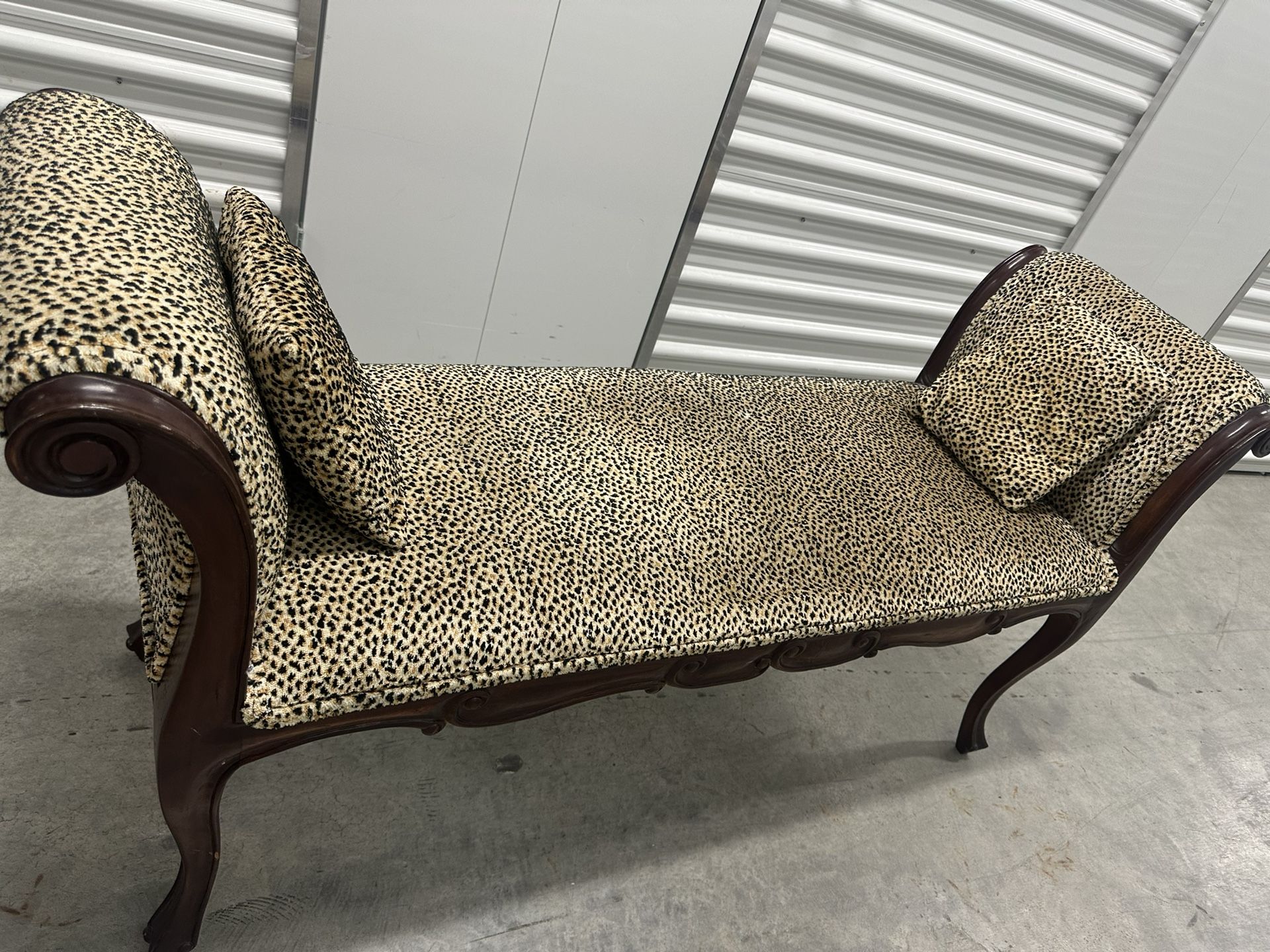 Antique Leopard Bench Seat