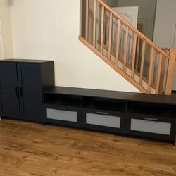 TV CONSOLE AND CABINET- MOVING, MUST GO AND BE PICKED UP BY 3/30/26!