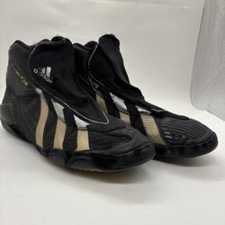 2002 Adidas John Smith Mat Wizard II Wrestling Shoes Size 11.5 Black Silver READ