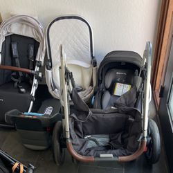 Uppa Baby Vista Travel System With Double Stroller Attachment Bassinet Car Seat Mesa And Car Seat Base  