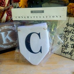 Burlap Congratulations Banner