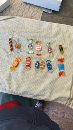 12 Pristine Murano Glass Italy Candy Candies