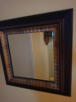 Dark Wood Framed Wall Mirror