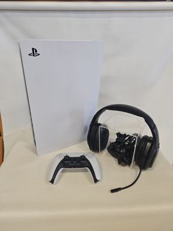Sony PS5 PlayStation 5 825gb Disc Edition Console with Wireless Controller, Wireless Headset & Cords P819067-S2