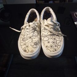 Vans With Roses Size 8