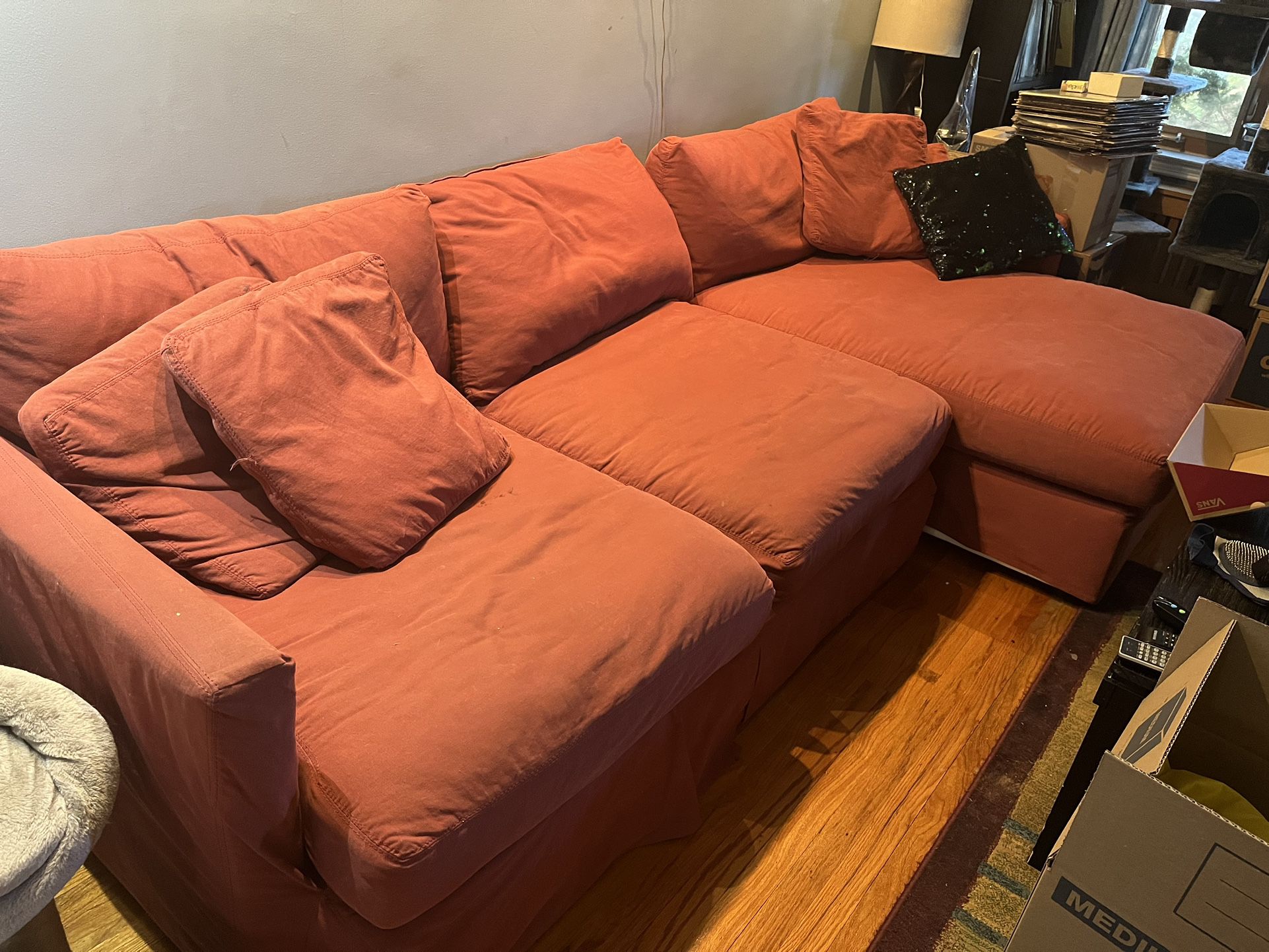 Crate & Barrel Slipcover Sectional Sofa