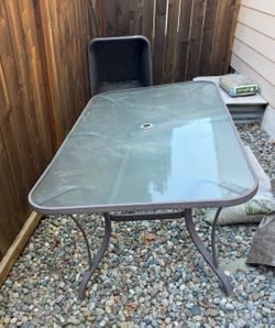 Glass Top Outdoor Patio Table
