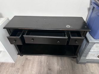 Black wooden end table
