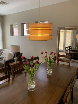 Drum Style Fabric Dining Room Light