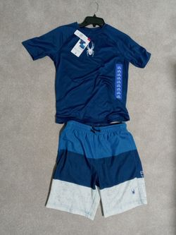Boy's Large Size 14/16 Swim Suit And Swim Shirt