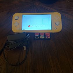 Yellow Nintendo Switch Lite Bundle w/ GTA Trilogy, Skyward Sword HD, 2K