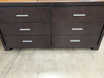 Dark Wood Six Drawer dresser