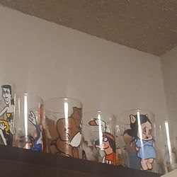 Disney Carton Collector Glasses Entire Set.collection