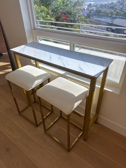 White Barstools and High Table for Two