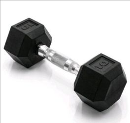 CAP Barbell 10 LB Coated Hex Dumbbell Weight, 10 lb,