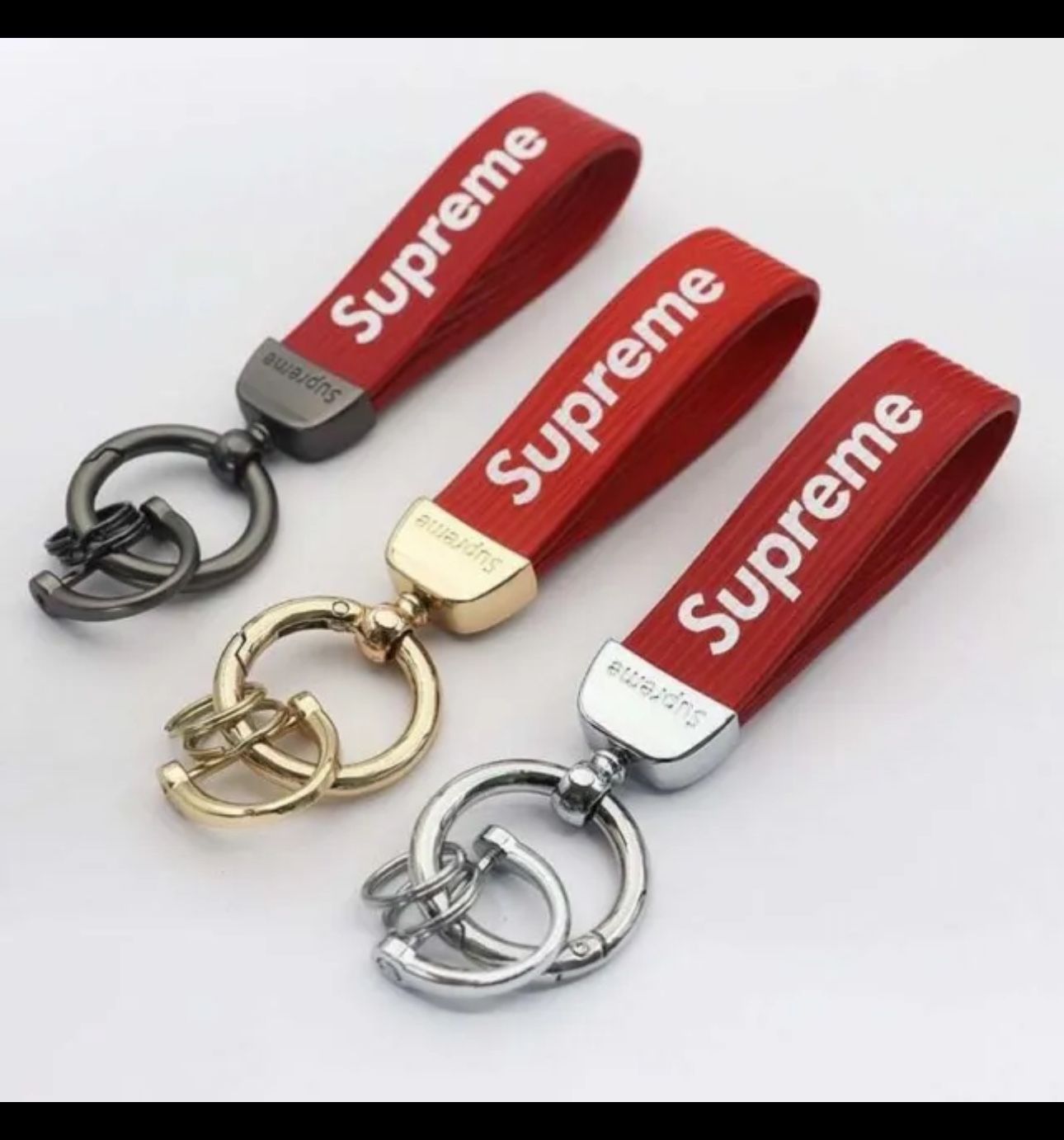 Supreme keychain Red- Gold With Attachment