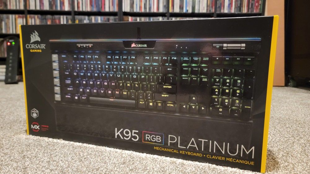 Corsair K95 RGB Platinum Mechanical Keyboard with PBT Double-shot Keycaps - Cherry MX Speed Switches