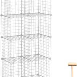 Wire Cube Storage, 8-Cube Organizer (x2) in White