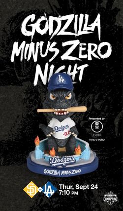Dodgers tickets Godzilla Minus Zero Bobblehead