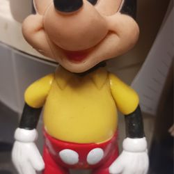Vintage 1970s Mickey Mouse Walt Disney Productions Jointed Figurine Hong Kong
