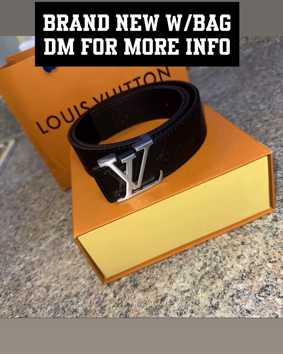 Black And Silver Louis Vuitton Belt Brand New