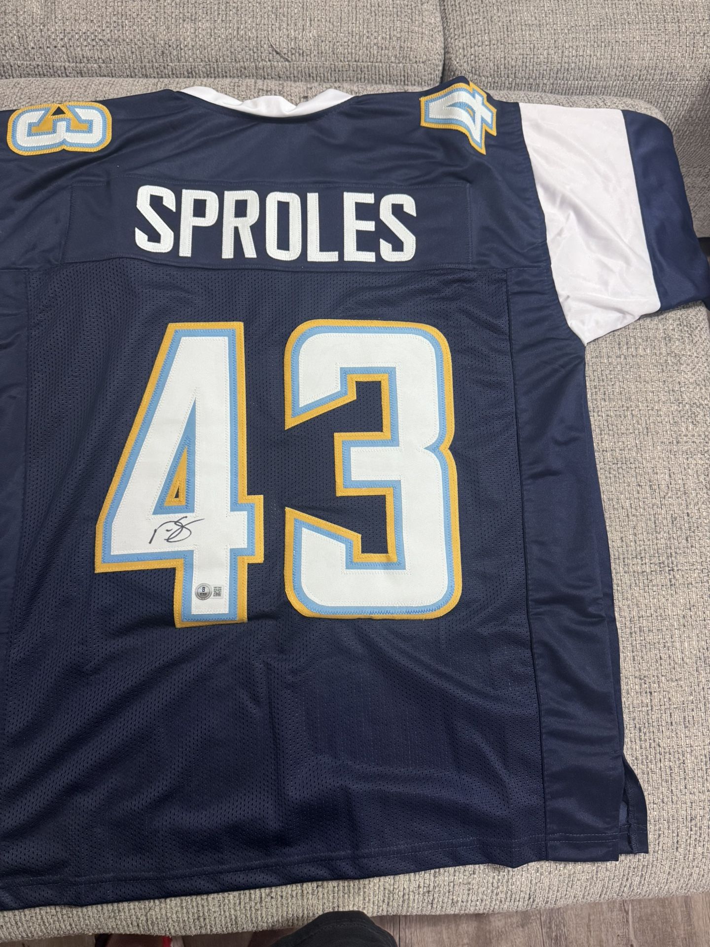 Darren Sproles Sigmed Autograph Custom Jersey - Beckett Coa - San Diego Chargers