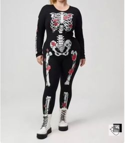 Halloween plus size costume skeleton