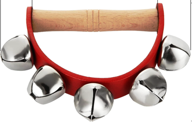 BELL Sleigh Bell Instrument, Red Jingle With 5 Steel Jingles,