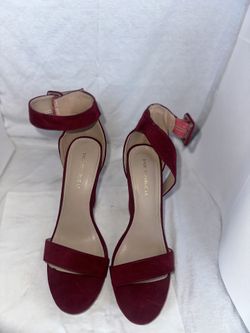 Red Block Heel Sandals – Size 10 – Shoe Republic LA