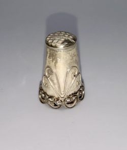 Vintage 925 Sterling Silver  Swirl Sewing Thimble, Made In Mexico