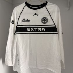 Sporty Long-Sleeve Shirt - White & Black “EXTRA” Design