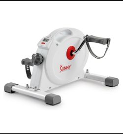 New Other Sunny Health & Fitness White Smart Mini Exercise Bike With Bluetooth