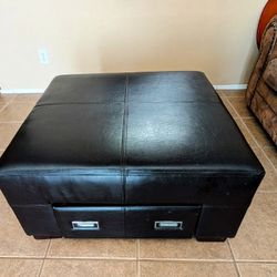 Big Leather Ottoman 