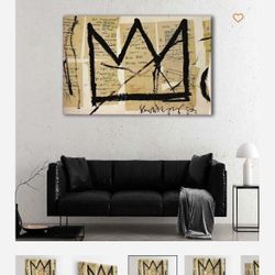 Jean Michel Basquiat Painting (King Crown)