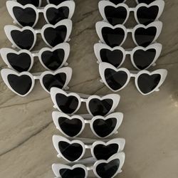 White heart sunglasses 