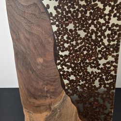 Black Walnut Craft Art Whit Epoxy And Coffe Beans Inside