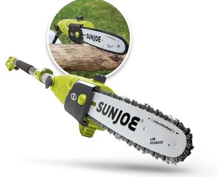 Sun Joe  10 inch 8.0 Amp Electric Multi-Angle Pole Chain Saw, Green

