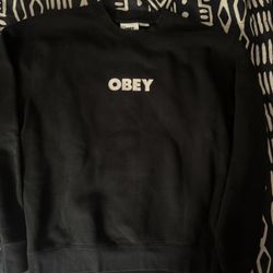 Cotton Blend Crewneck Sweater, Obey Bold Crew