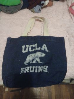 Jeans material ucla tote bag