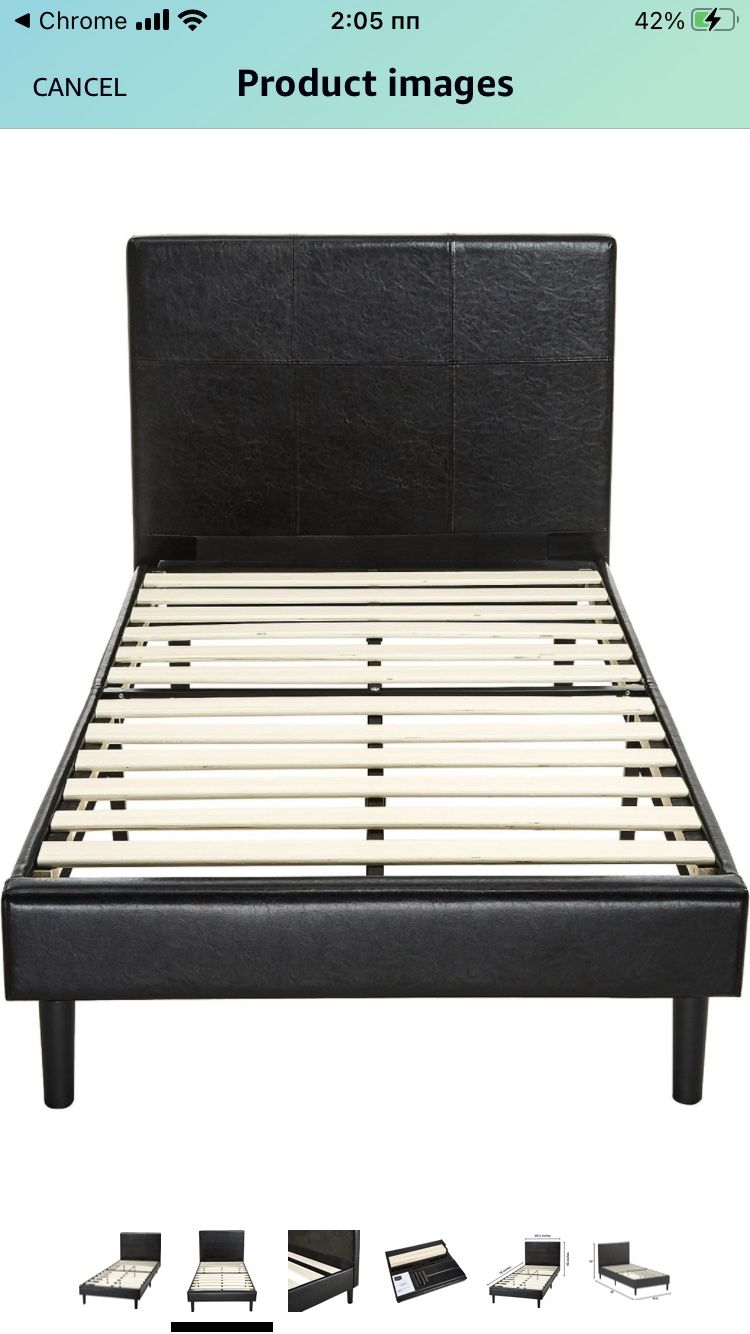 New Twin Size Leather Bed Frame