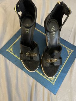 Black Guess Platform/wedge Heels Size 6