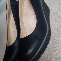 SOUL Naturalizer About Time Black Wedge Pumps Comfort Shoes Size 7.5 us