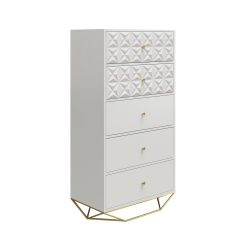 CosmoLiving by Cosmopolitan Blair Dresser, 5 Drawer, White