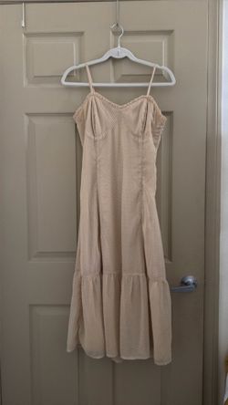 RDI women’s dress size small, beige w black polka dots