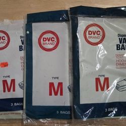 Eight M type vacuum bags
